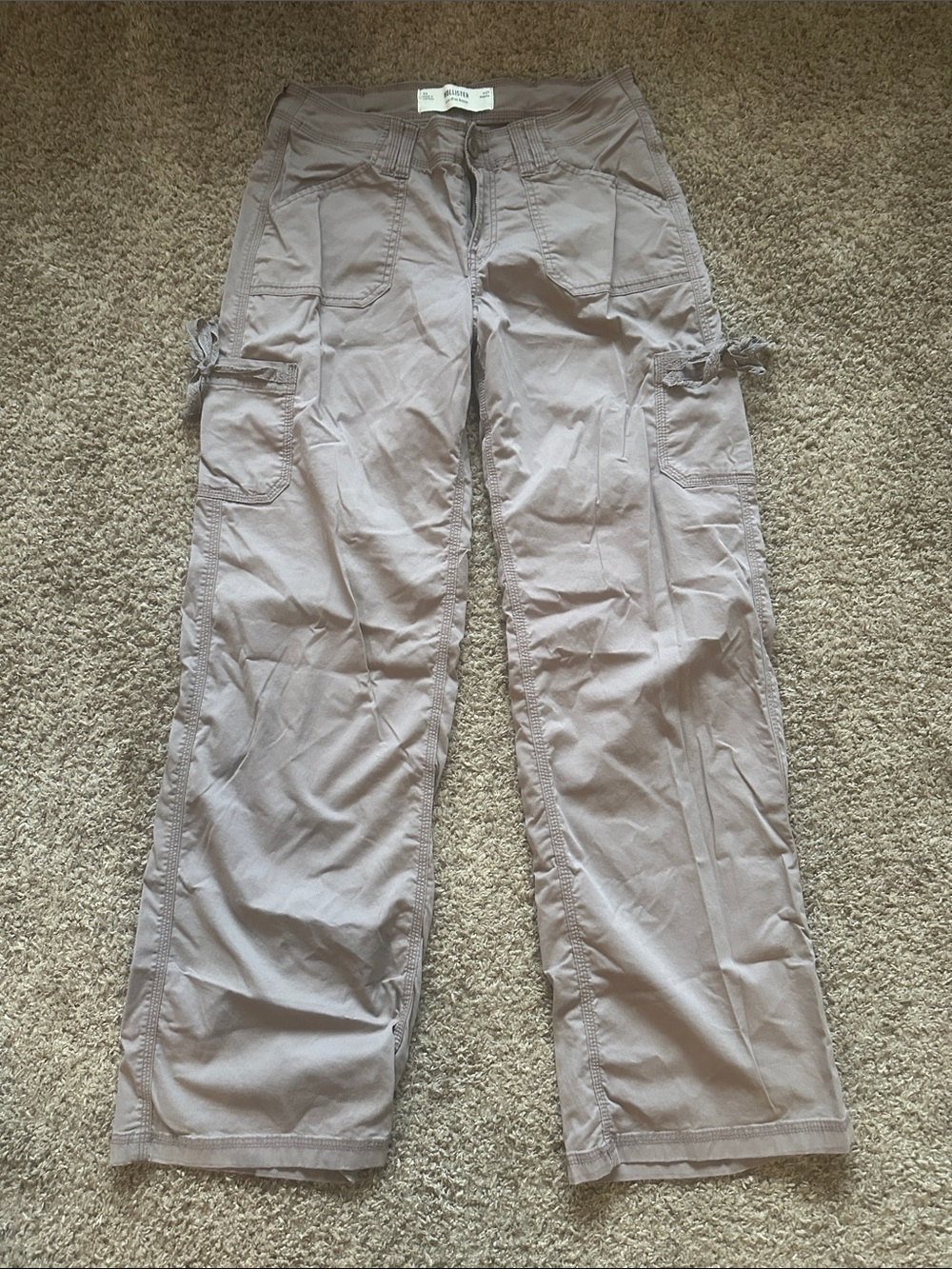 Womens Casual Cargo Pants in Taupe